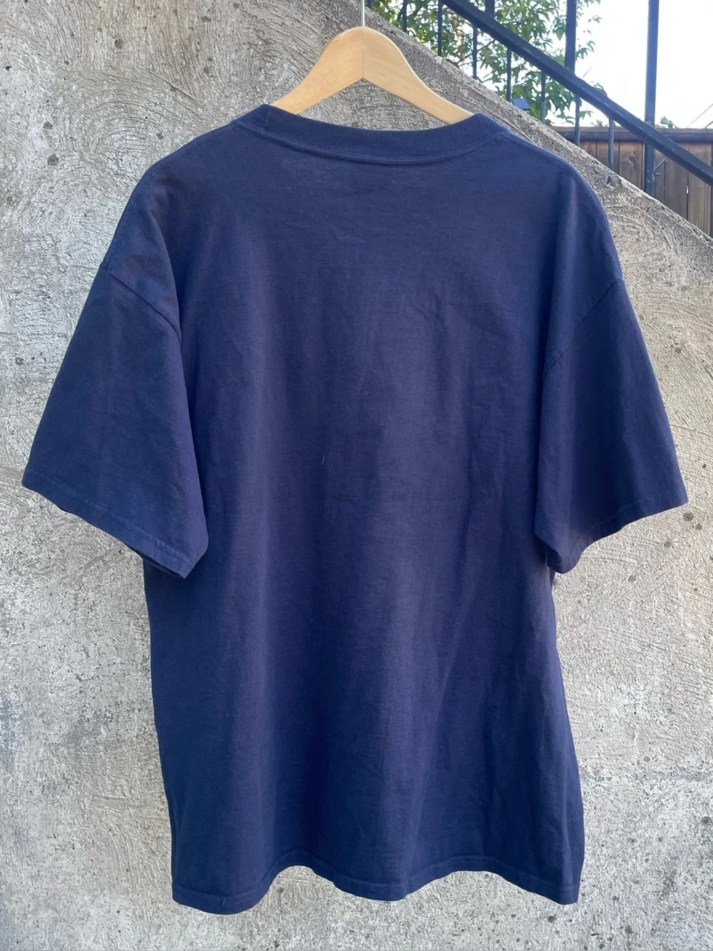 Y2k navy blue Nike spellout center swoosh logo t shirt XL
